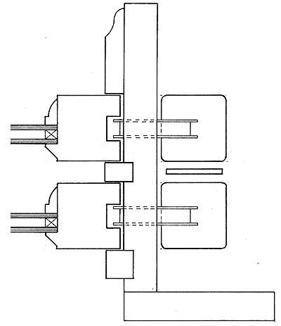 Weight and pulley system diagram, double glazed